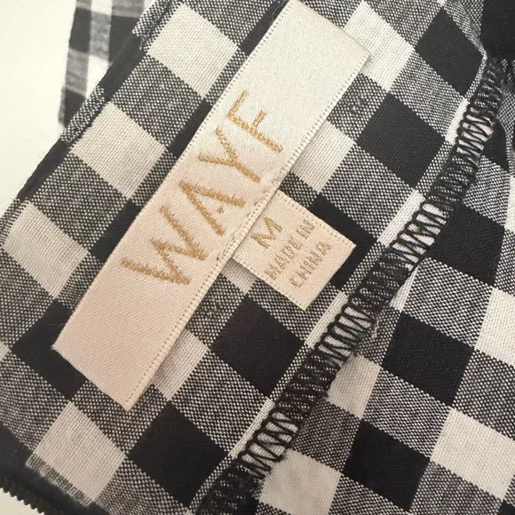 WAYF Gingham Crop Flare Pants Womens Medium Mid Rise Stretch - Picture 2 of 11